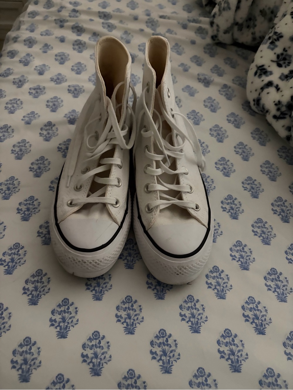 Converse Cream High-Top Canvas Sneakers with Black Trim